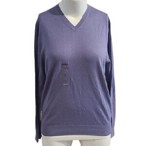 [Izod] Purple V-neck Long Sleeve - Size L